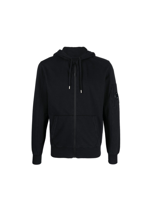 C.P. Company Light Fleece Zipped Hooded Sweatshirt Blue