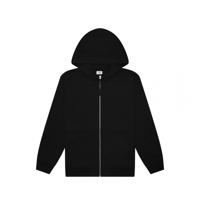 C.P. Company Diagonal Raised Fleece Full Zip Logo Hoodie