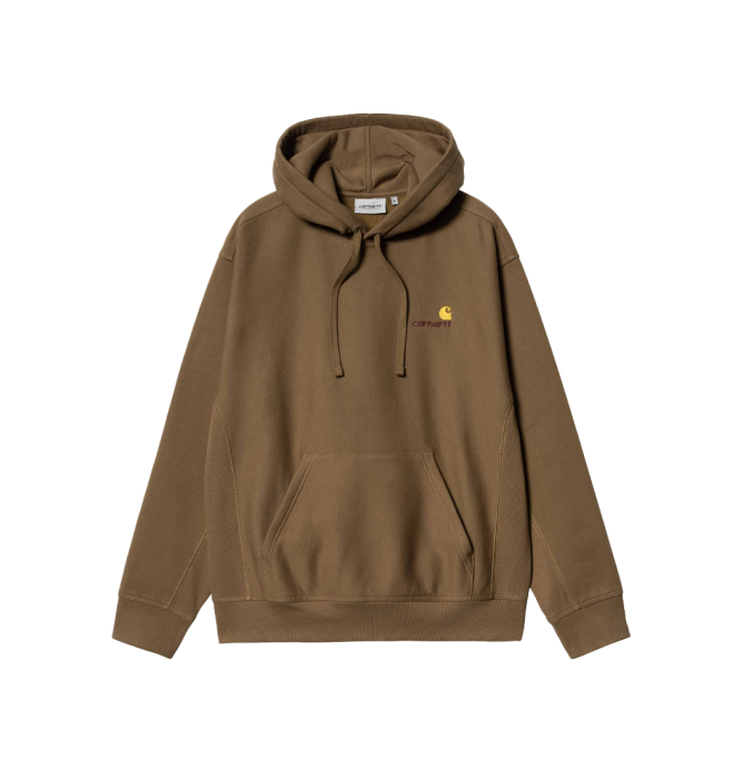 Carhartt Hooded American Script Sweat Lumber