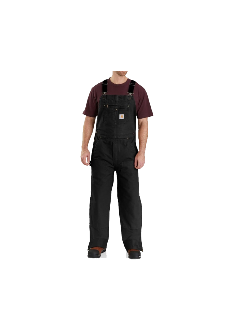 Carhartt Black Loose Fit Washed Duck Insulated Bib Overall