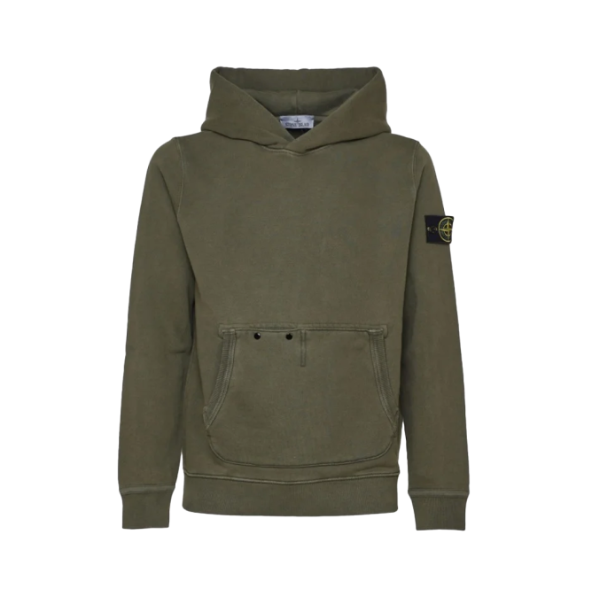 Stone Island Compass Patch Hoodie Olive Green