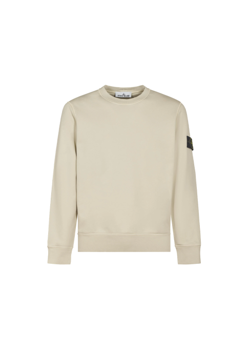 Stone Island Cotton Felpa Crewneck Sand