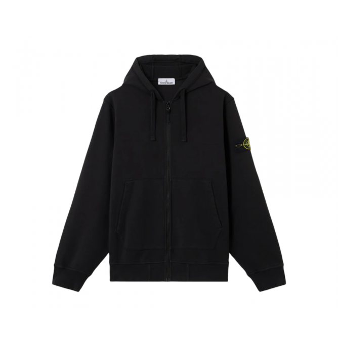 Stone Island Zip Hoodie Black