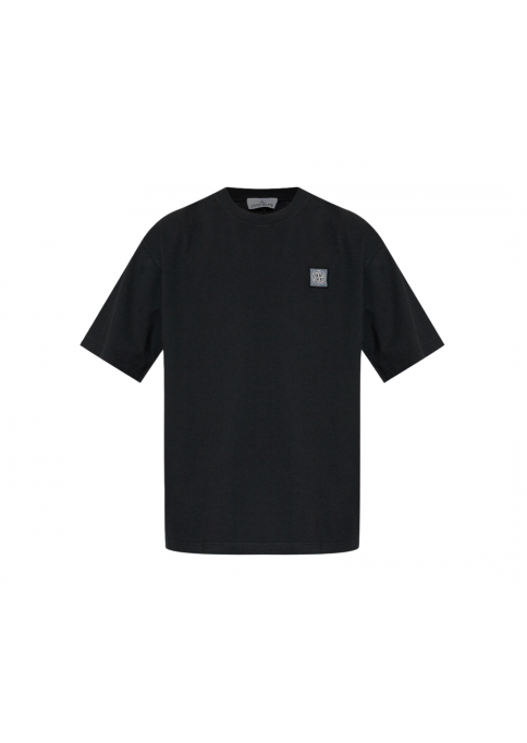 Stone Island Black T-Shirt With Logo Patch