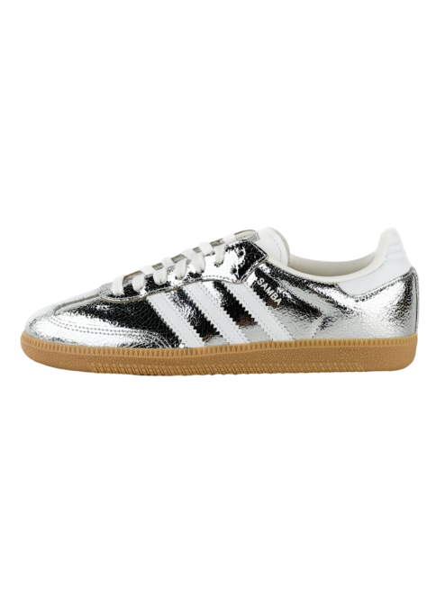 Adidas Samba OG Silver Metallic Cracked Leather