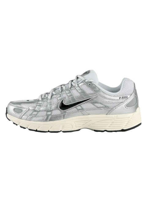 Nike P-6000 White Metallic Silver Flat Silver Black